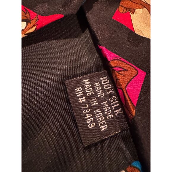 Lot of 2 Vintage Looney Tunes Taz Silk Neckties – Tasmanian Devil Cartoon Print - Picture 3 of 13